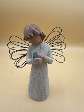 Willow Tree Angel of Healing Figurine Susan Lordi Demdaco Blue Bird 5.5”